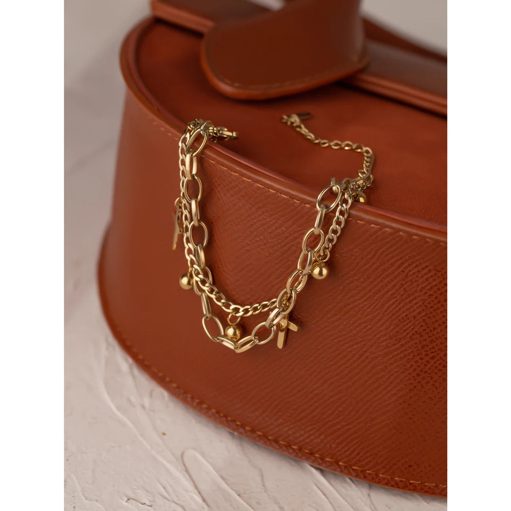 Layered Cross Charm Bracelet