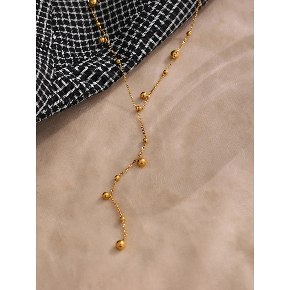 Elegant Beaded Long Pendant Necklace