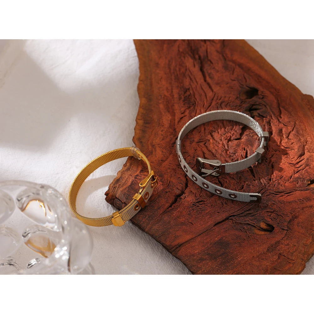 Textured Metal Bangle Bracelet