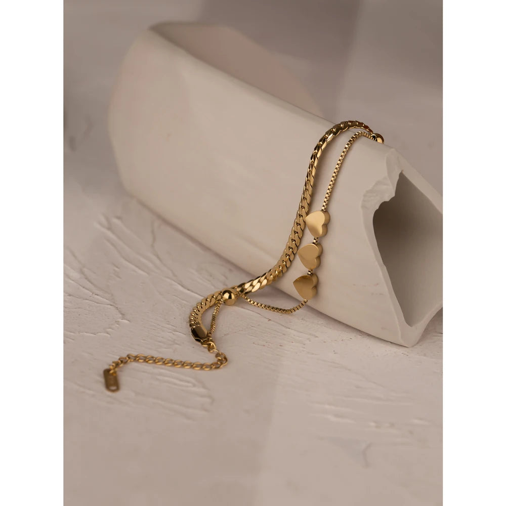 Romantic Heart Charm Bracelet