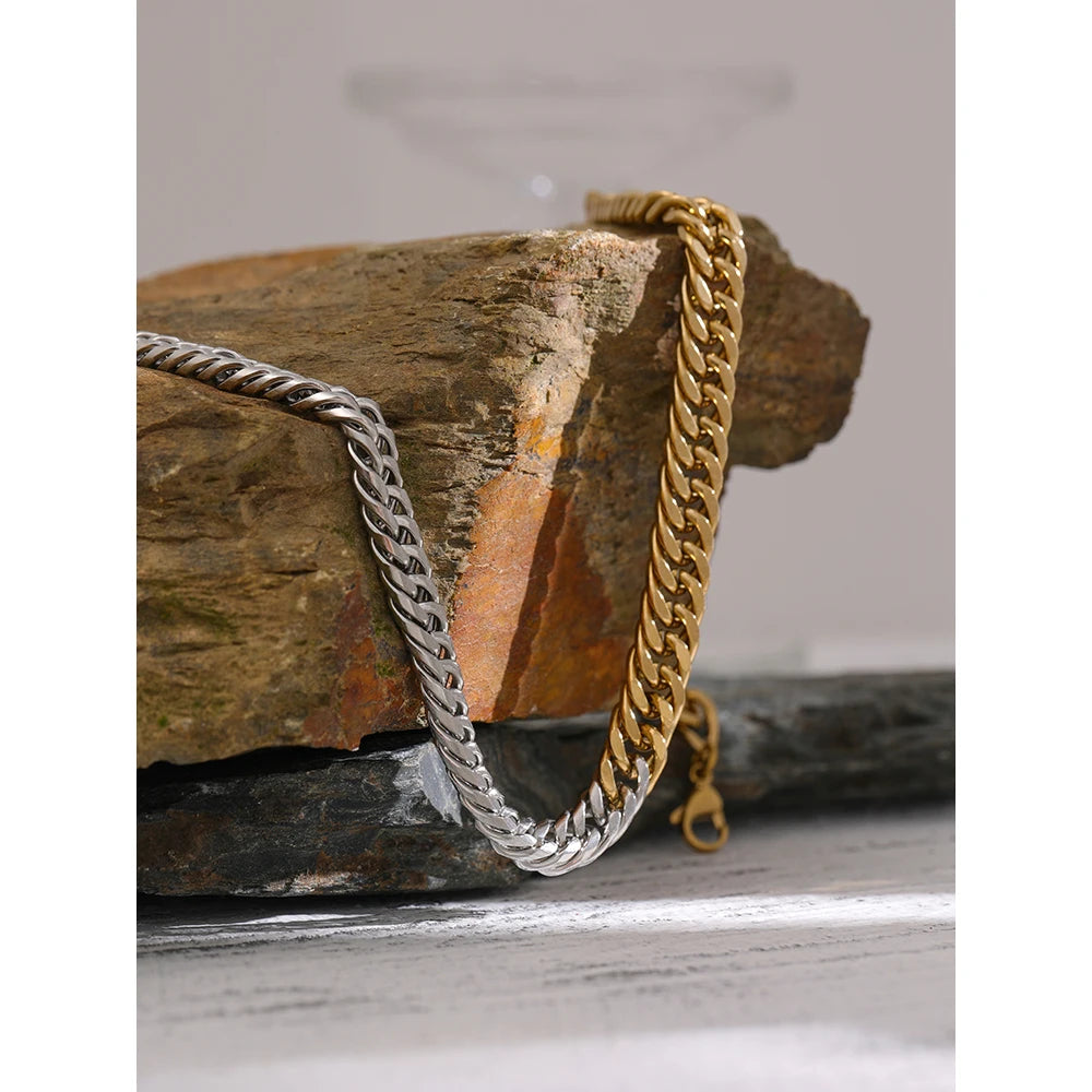 Dual-Tone Statement Chain Necklace