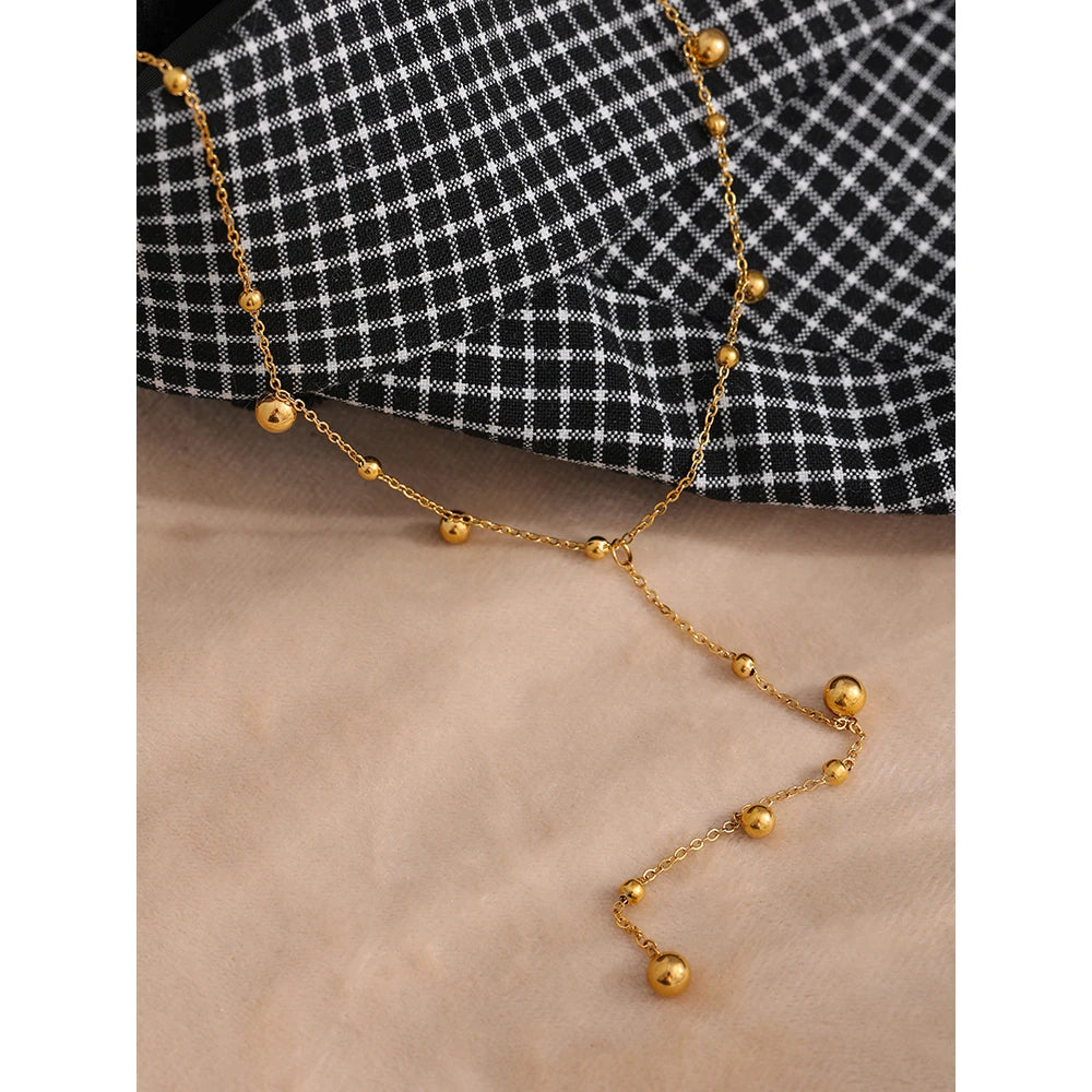 Elegant Beaded Long Pendant Necklace