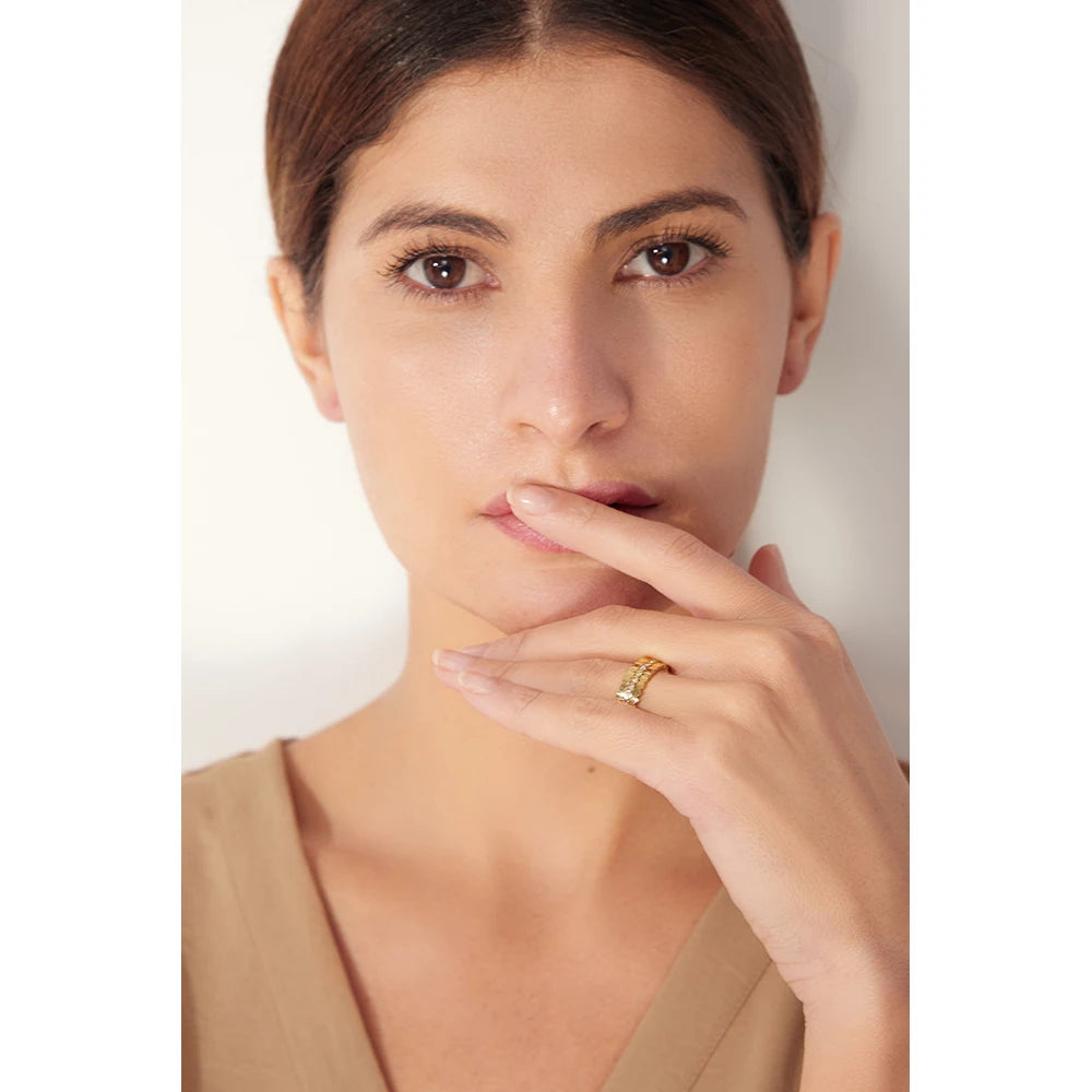 Cubic Zirconia Stacked Ring