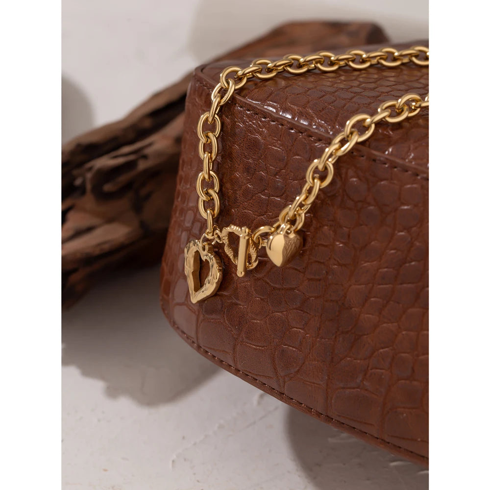 Geometric Heart Pendant Necklace