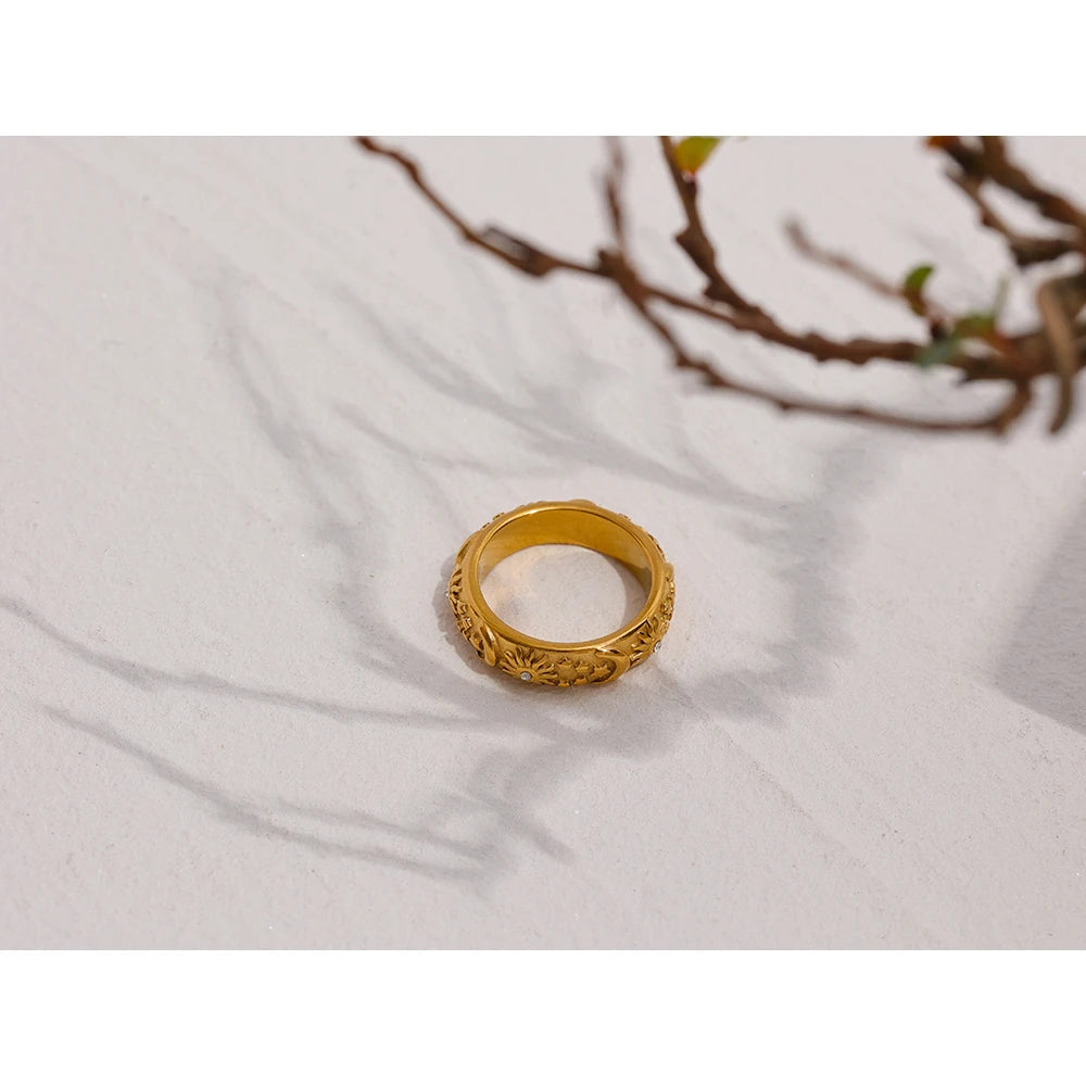 Celestial Sun and Moon Ring