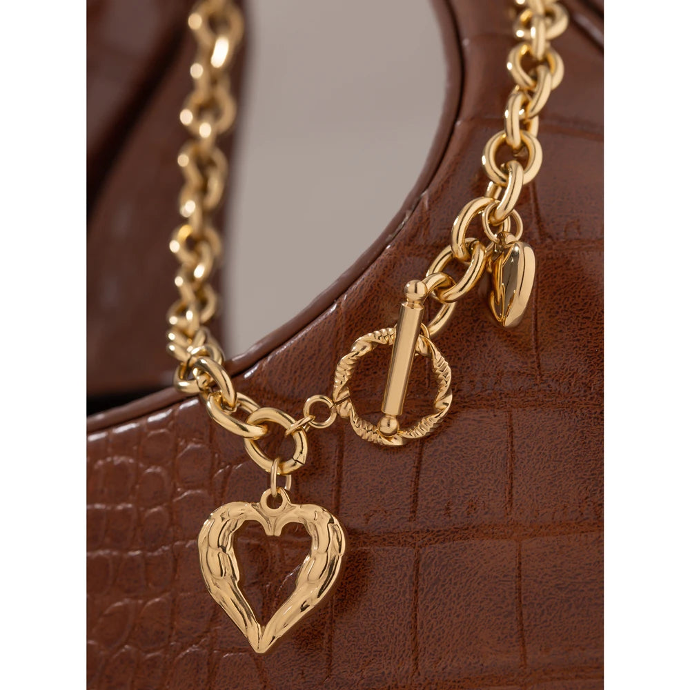 Geometric Heart Pendant Necklace