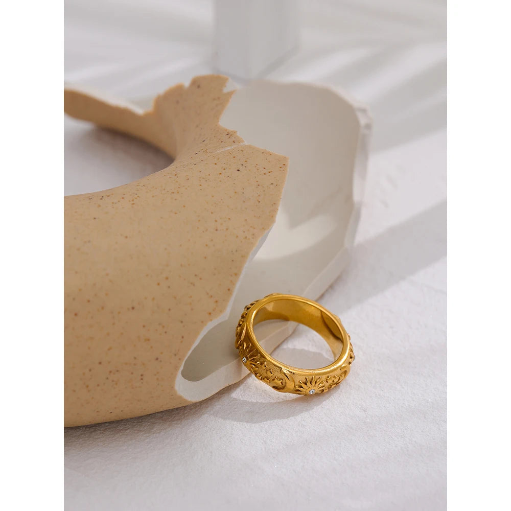 Celestial Sun and Moon Ring