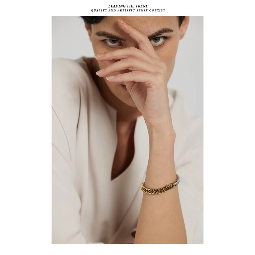 Dual-Tone Chain Bracelet
