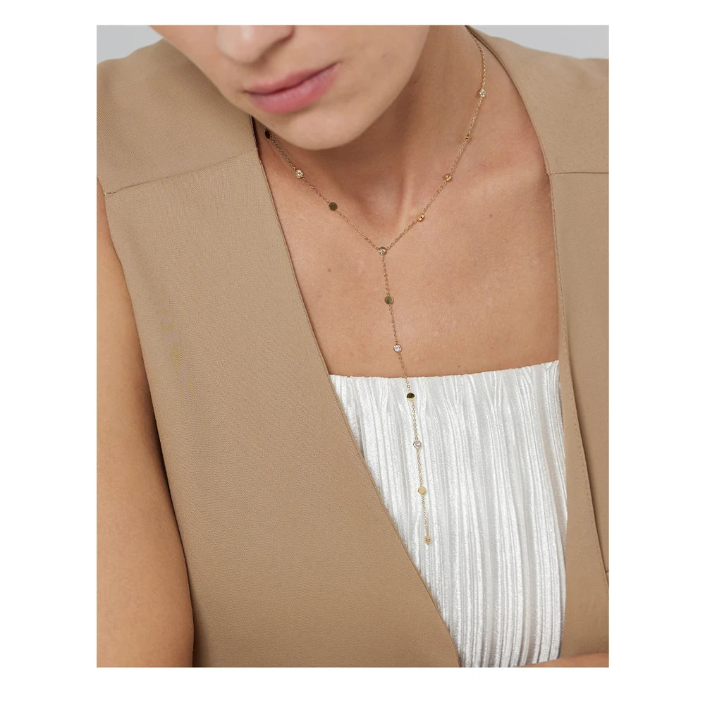 Elegant Beaded Long Pendant Necklace