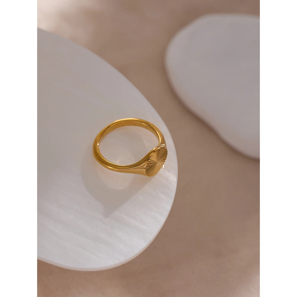Radiant Sunburst Geometric Ring