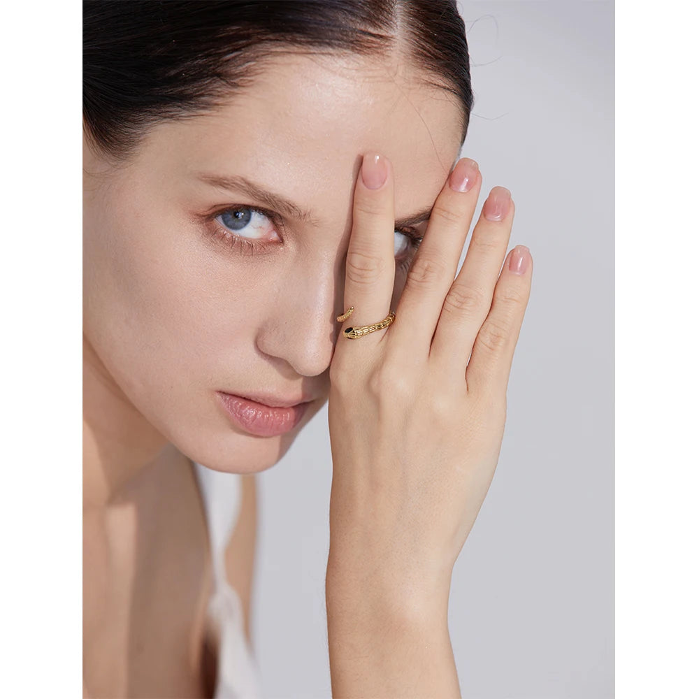 Serpent Charm Statement Ring