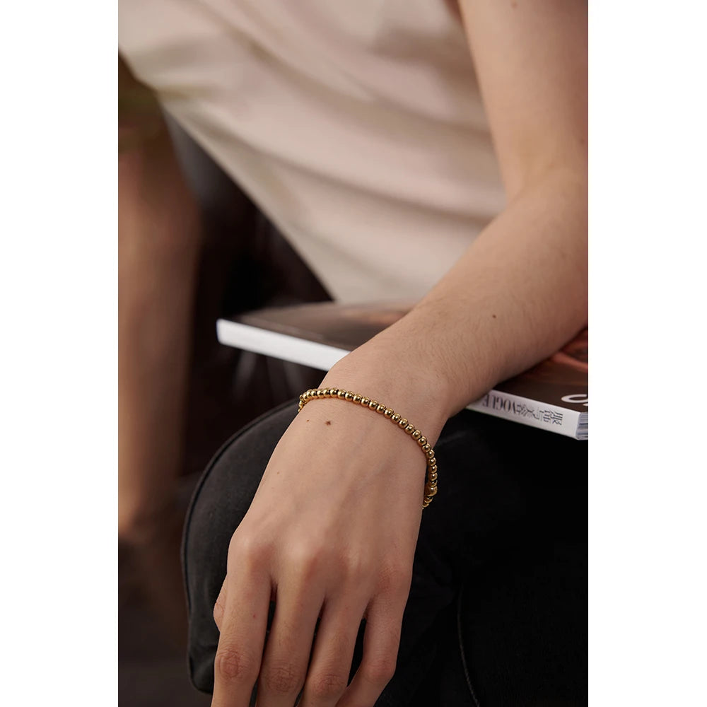 Bead Chain Bracelet with Cubic Zirconia