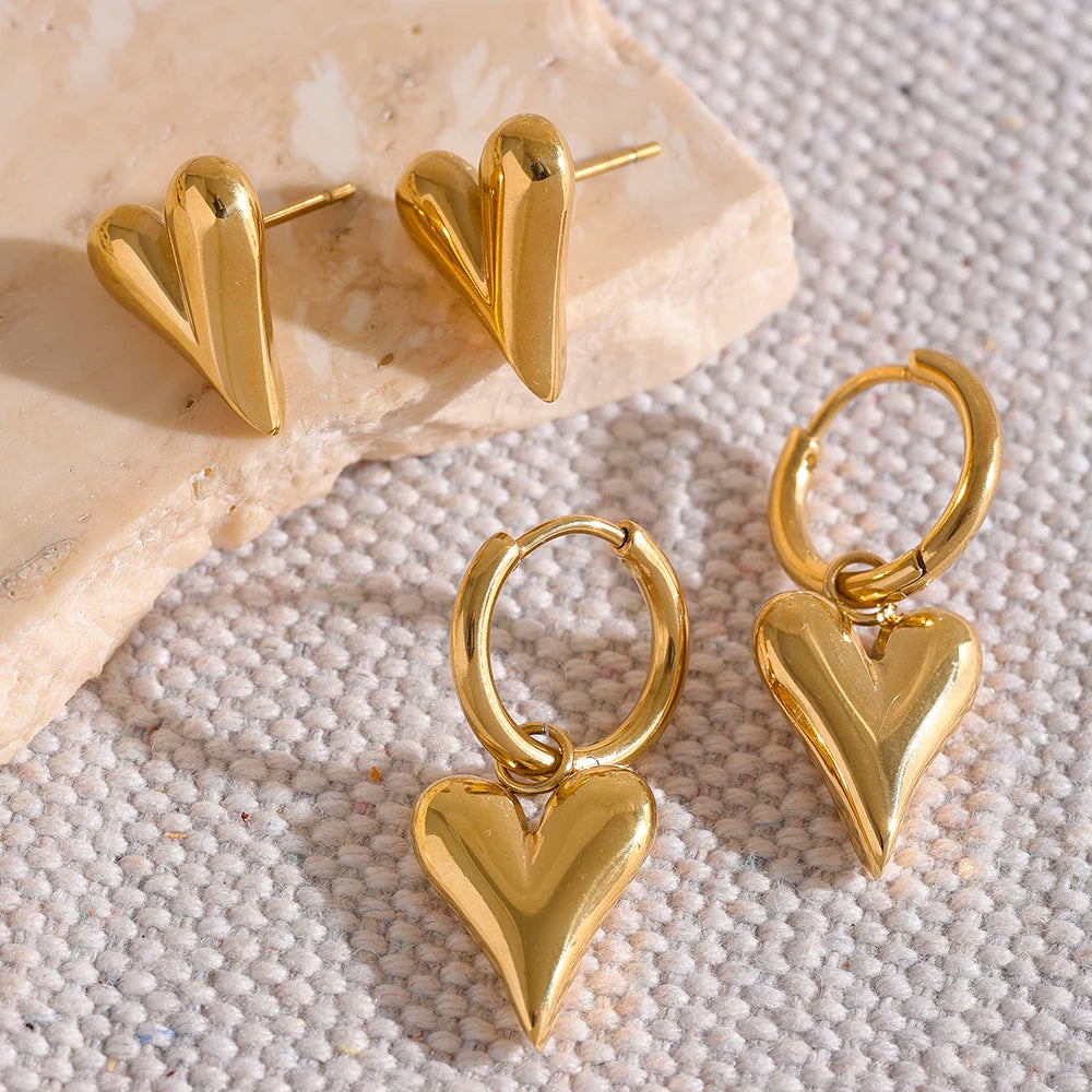 Radiant Heart Charm Hoops