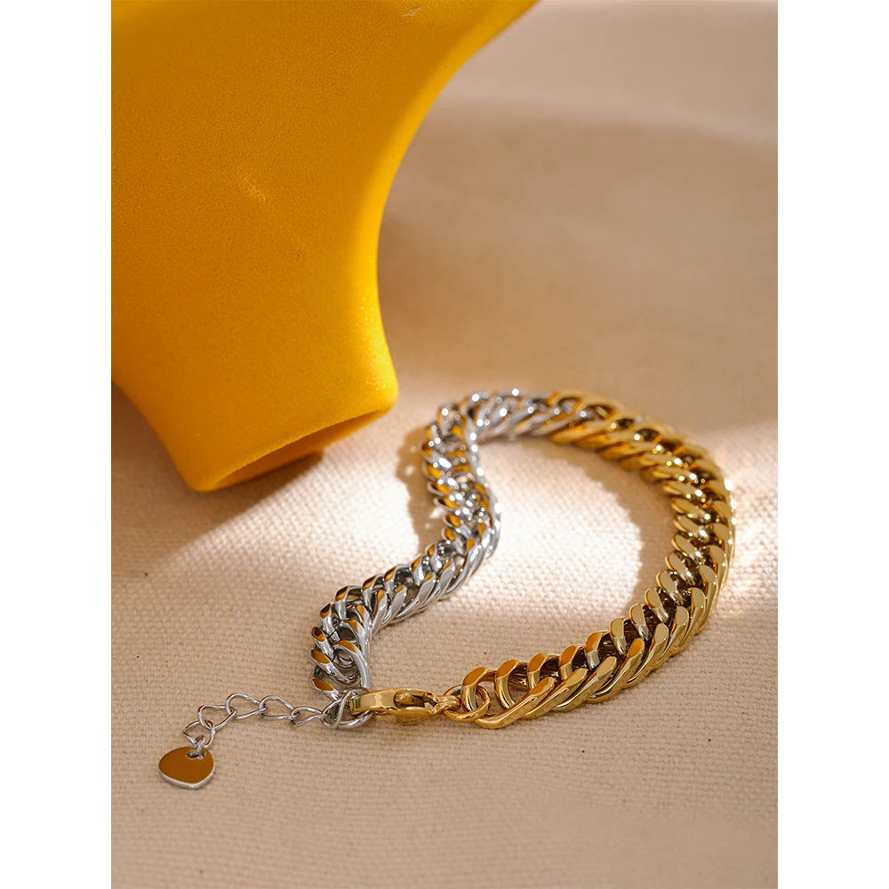 Dual-Tone Chain Bracelet