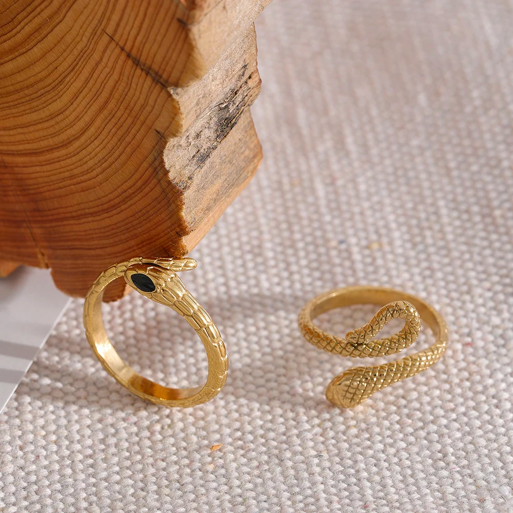 Serpent Charm Statement Ring