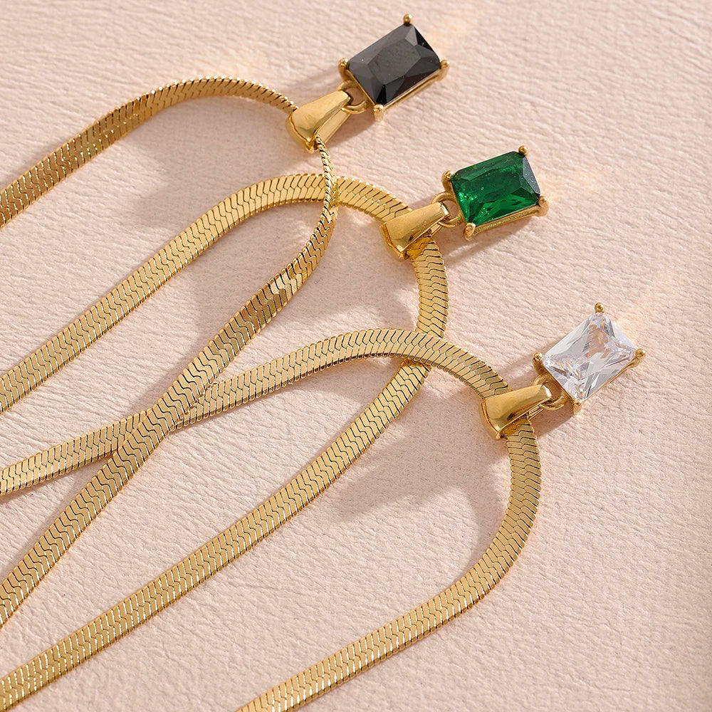 Geometric Square Drop Necklace