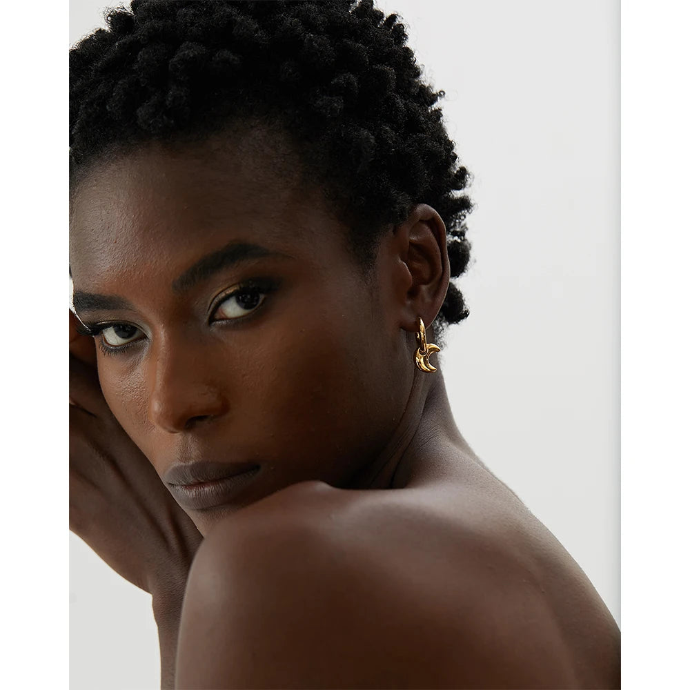 Celestial Charm Drop Hoop Earrings