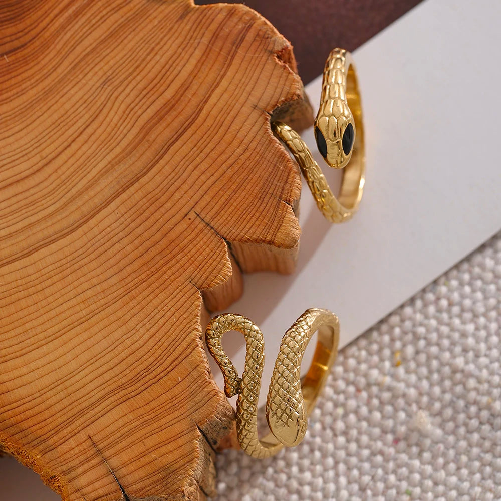 Serpent Charm Statement Ring