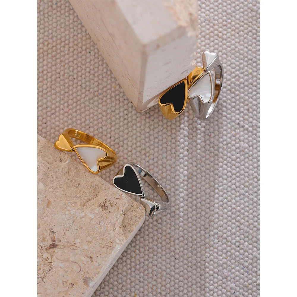 Heart Shell Charm Ring