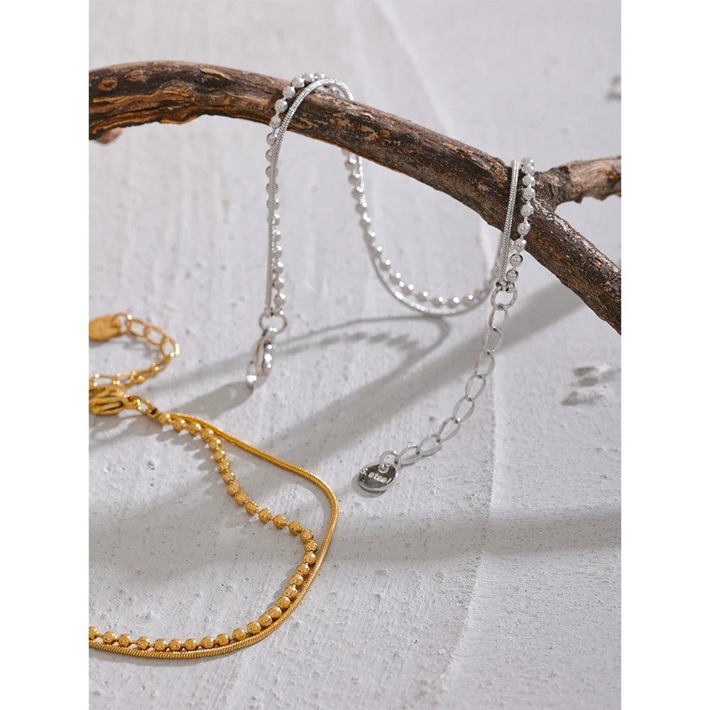 Double Layer Bead Chain Bracelet