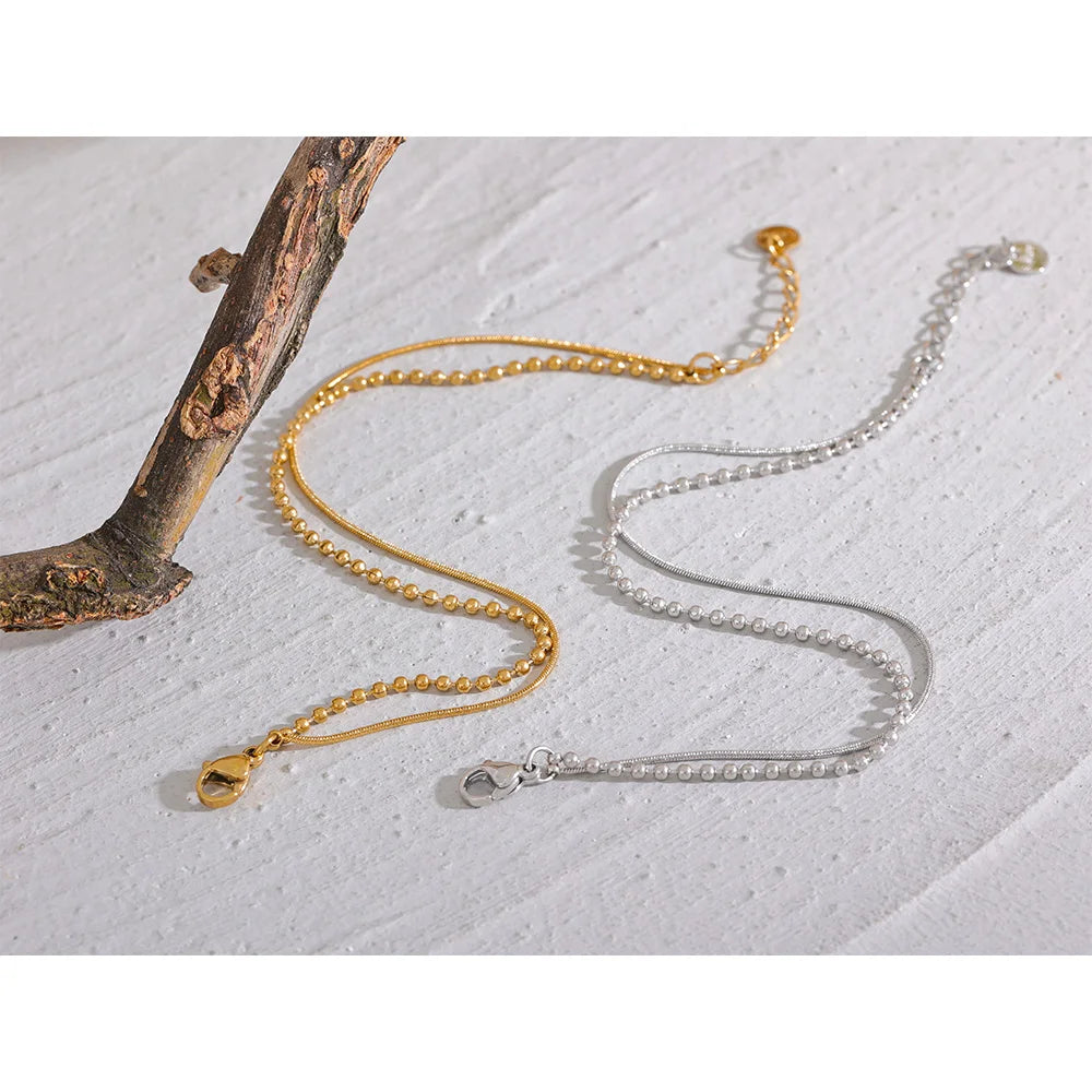 Double Layer Bead Chain Bracelet