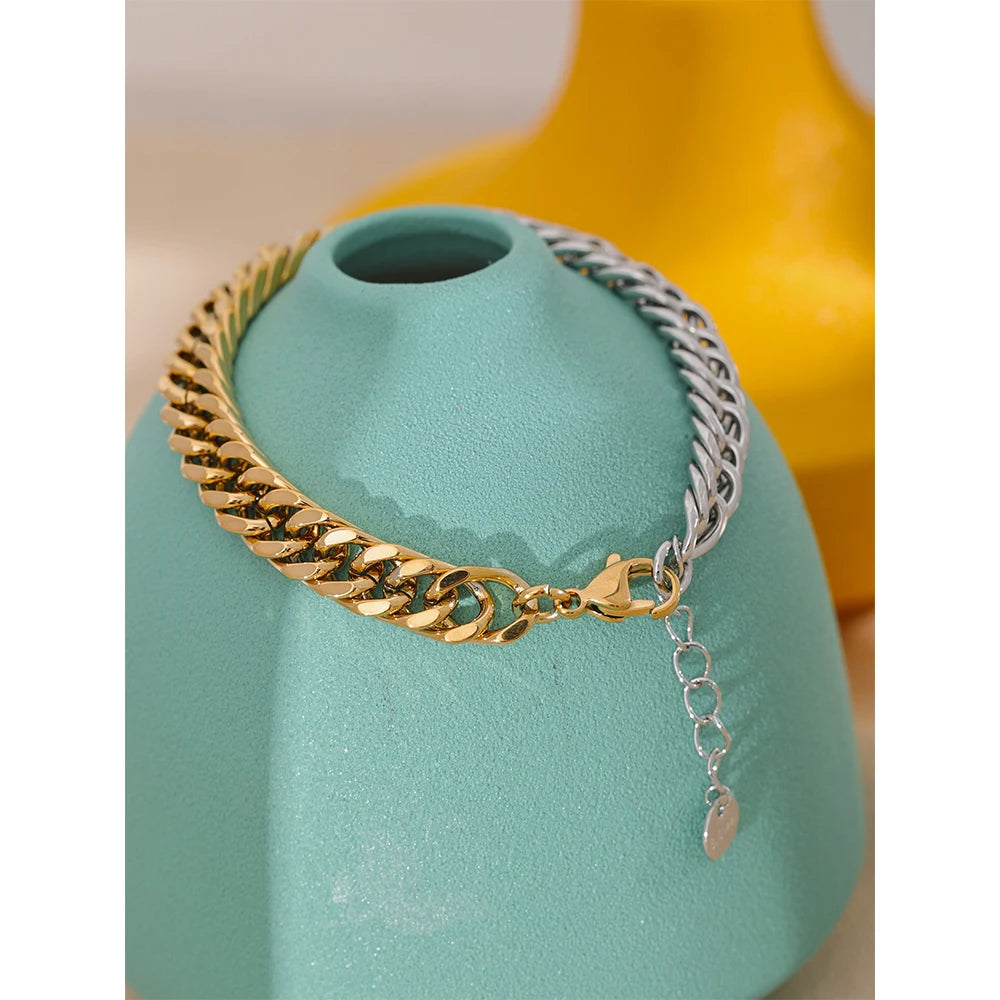 Dual-Tone Chain Bracelet