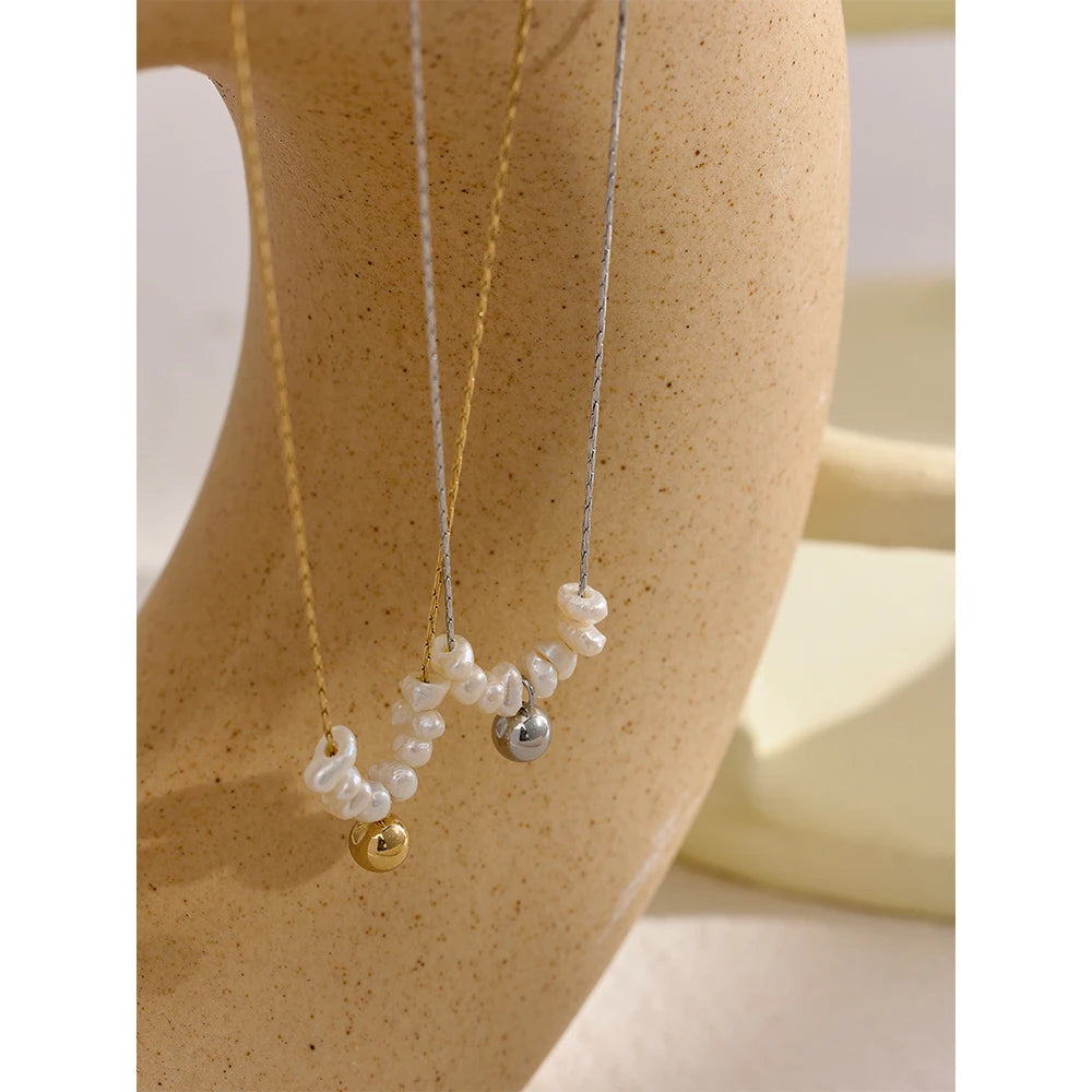 Minimalist Natural Pearl Beads Necklace
