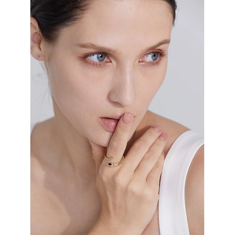 Serpent Charm Statement Ring