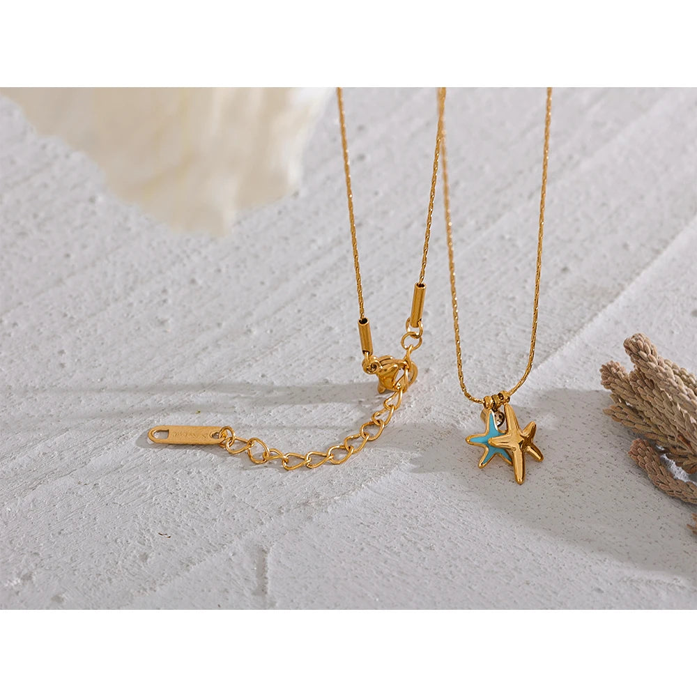 Summer Starfish Charm Necklace