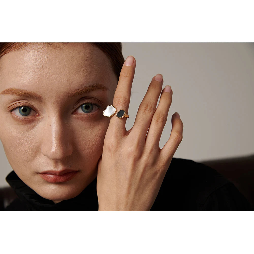 Dual Stone Geometric Ring