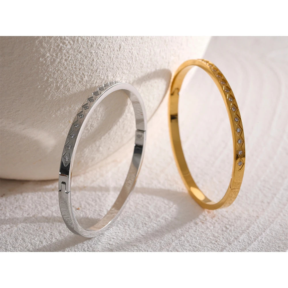Elegant Cubic Zirconia Statement Bangle