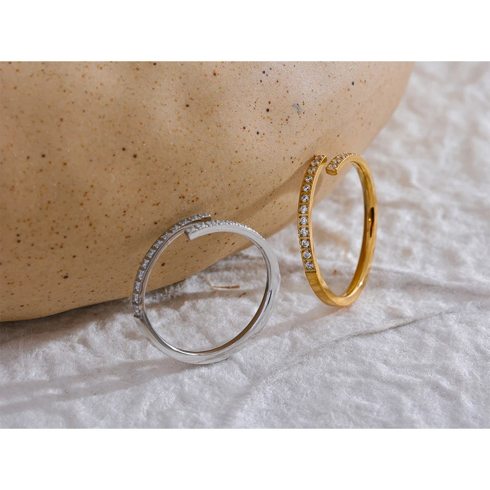 Elegant Cubic Zirconia Open Ring