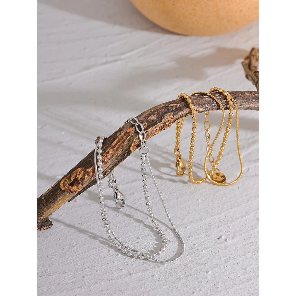 Double Layer Bead Chain Bracelet