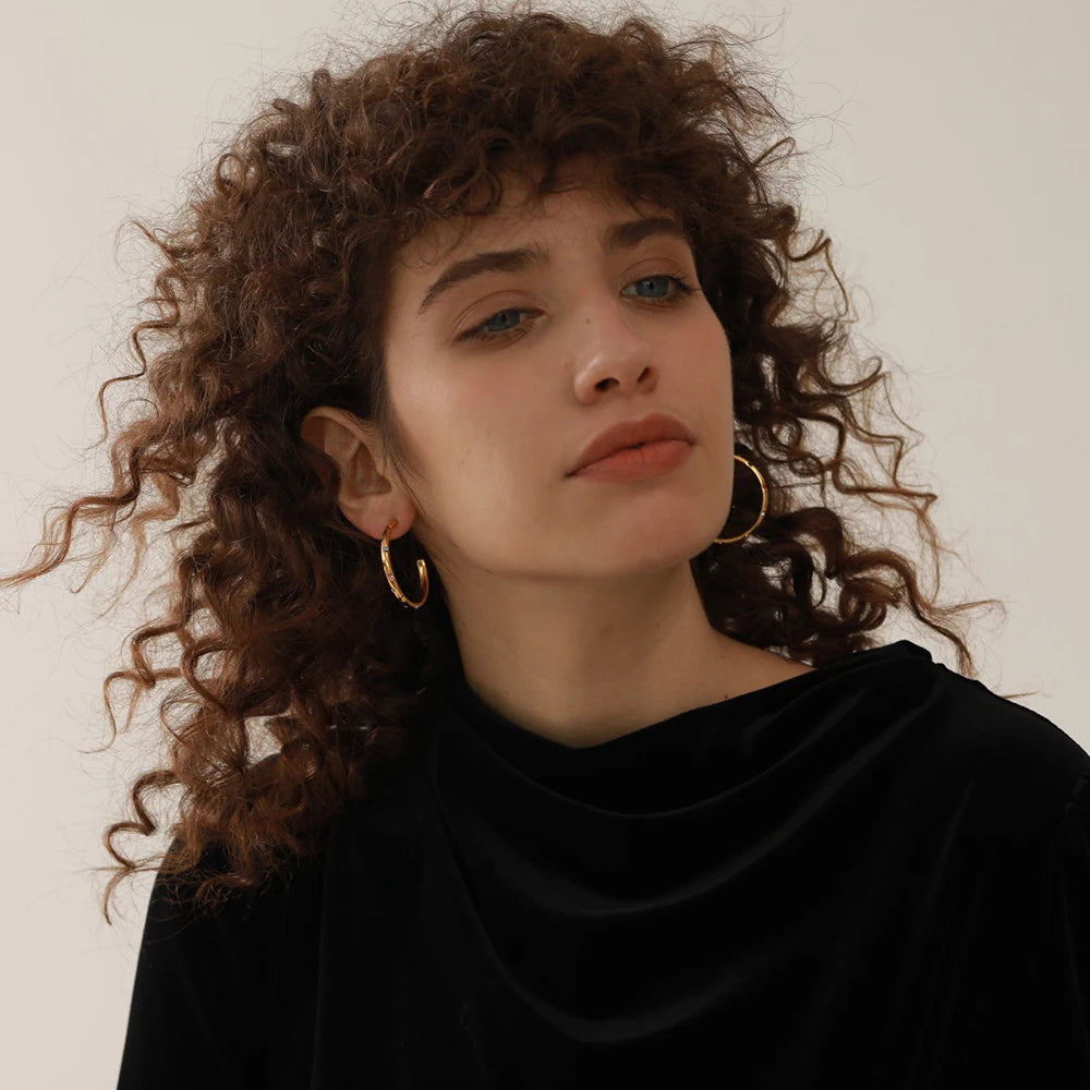 Geometric Cubic Zirconia Hoop Earrings
