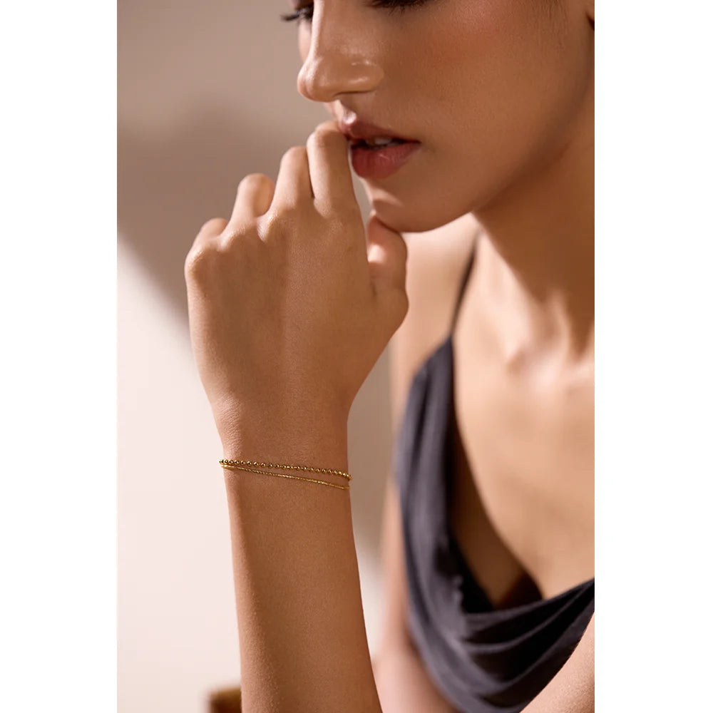 Double Layer Bead Chain Bracelet