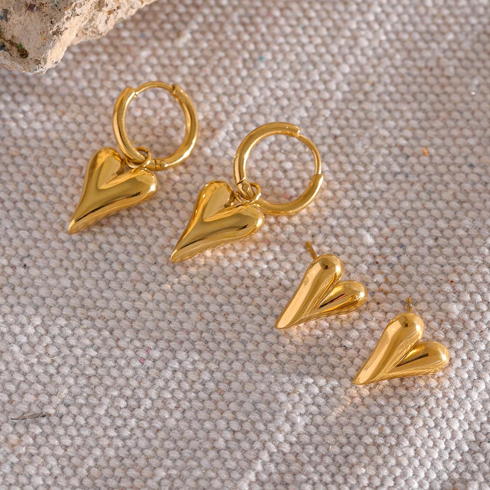 Radiant Heart Charm Hoops