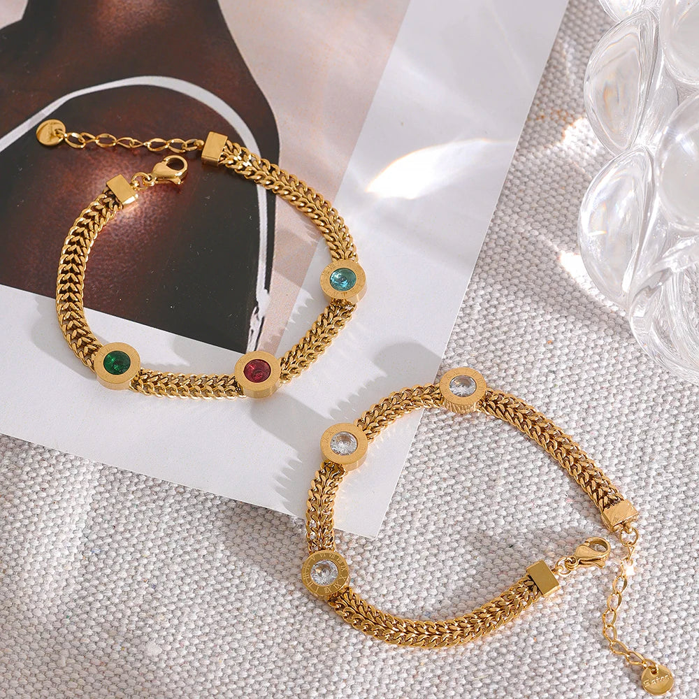 Vibrant Cubic Zircon Charm Bracelet