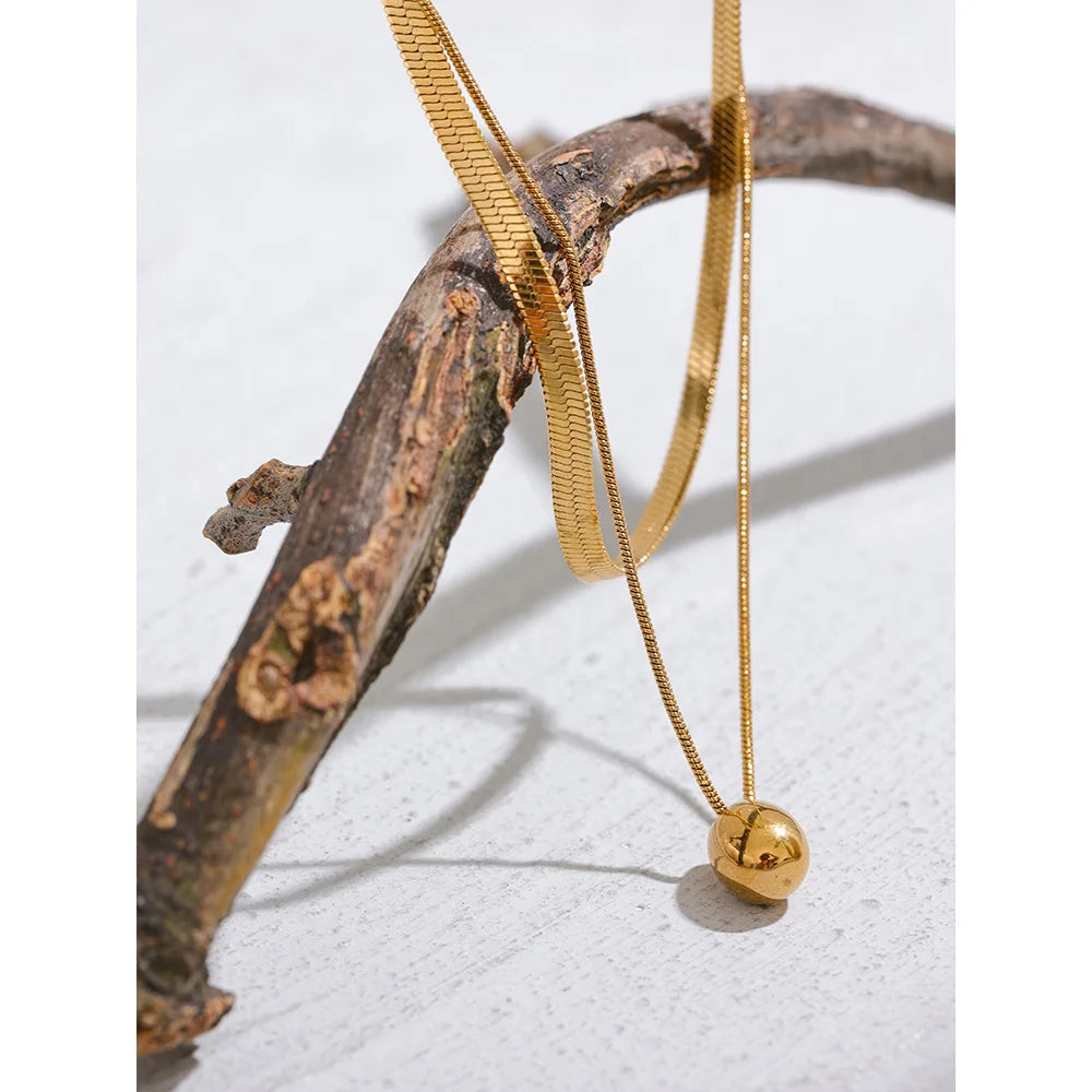 Double Layer Water Drop Pendant Necklace