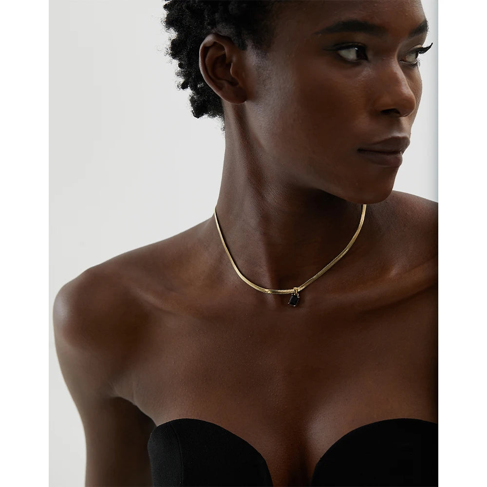 Geometric Square Drop Necklace