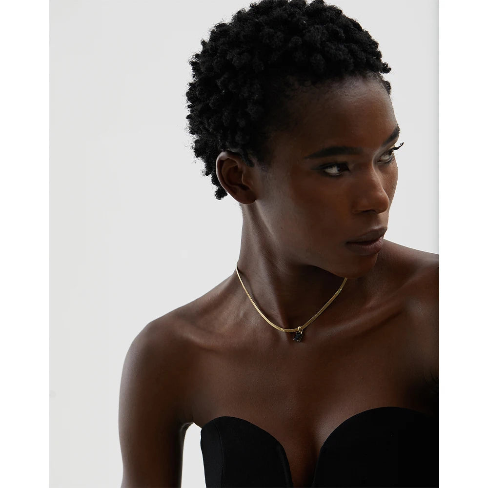 Geometric Square Drop Necklace