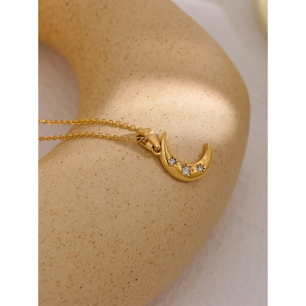 Celestial Crescent Moon Necklace