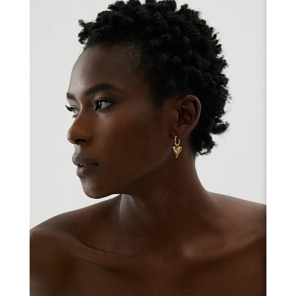 Radiant Heart Charm Hoops