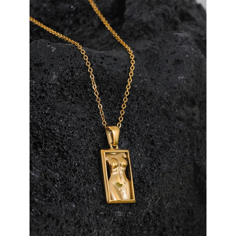 Statement Body Square Pendant Necklace