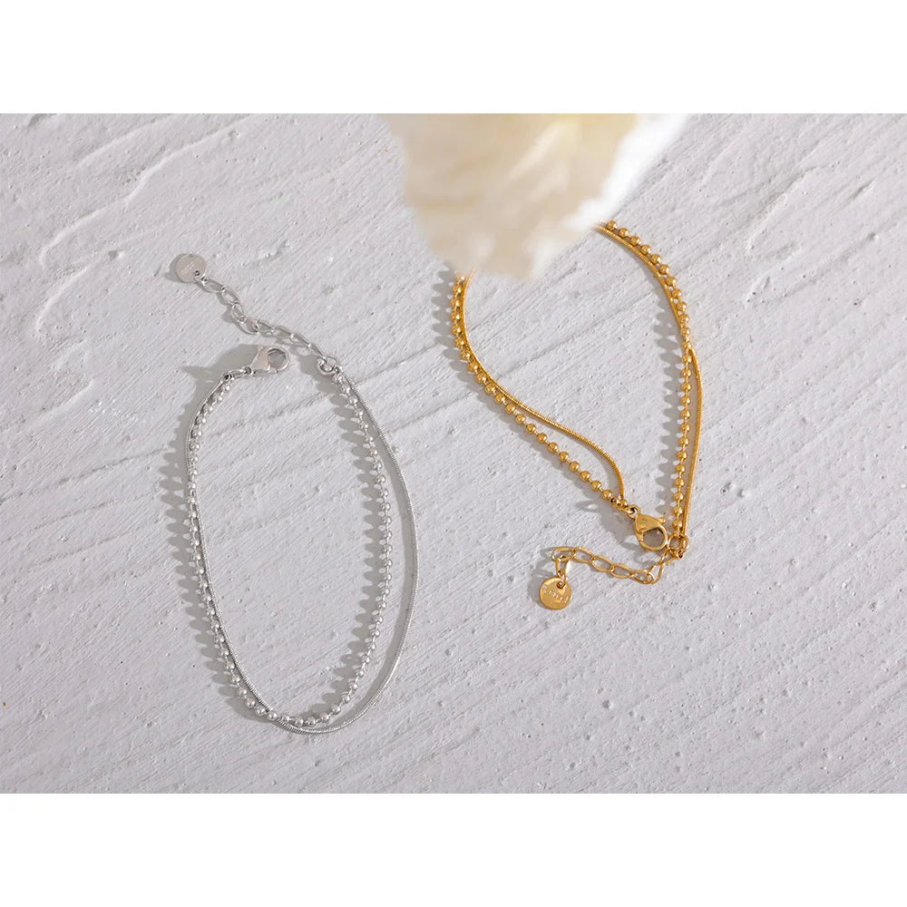 Double Layer Bead Chain Bracelet