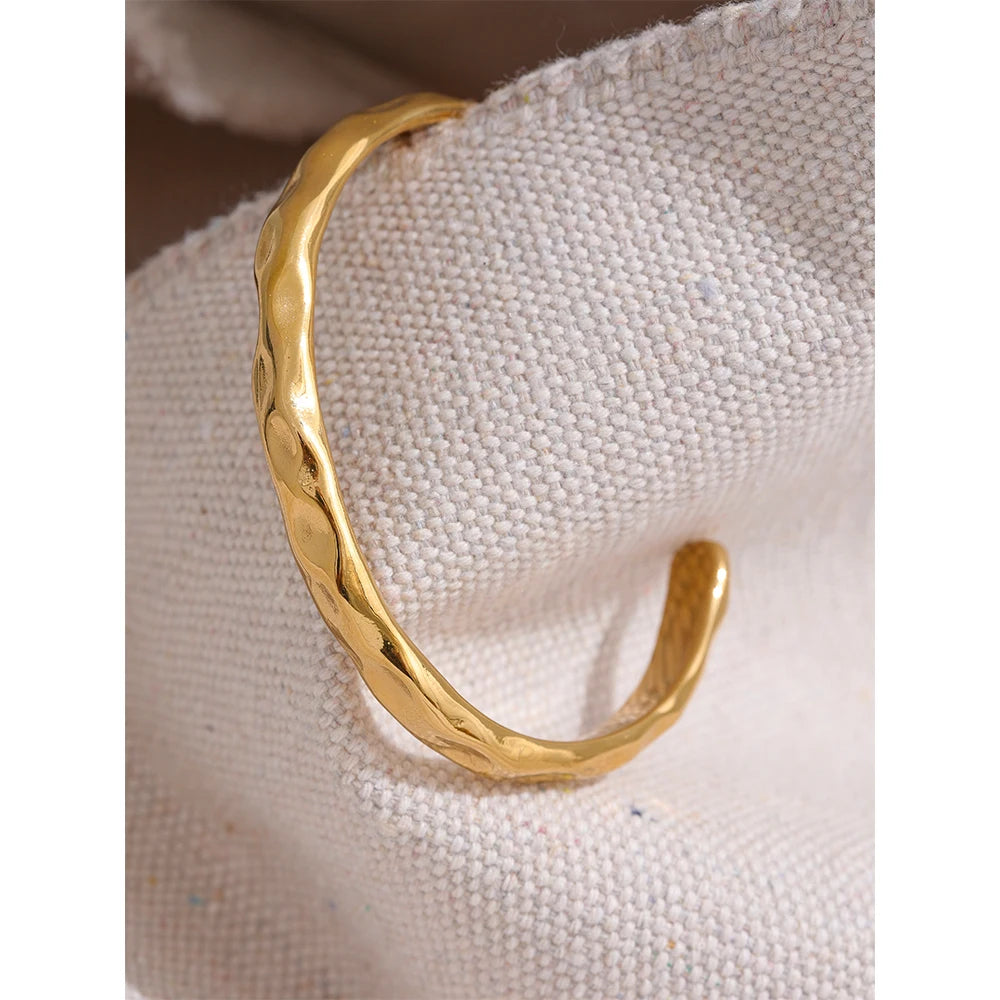 Minimalist Textured Open Bangle