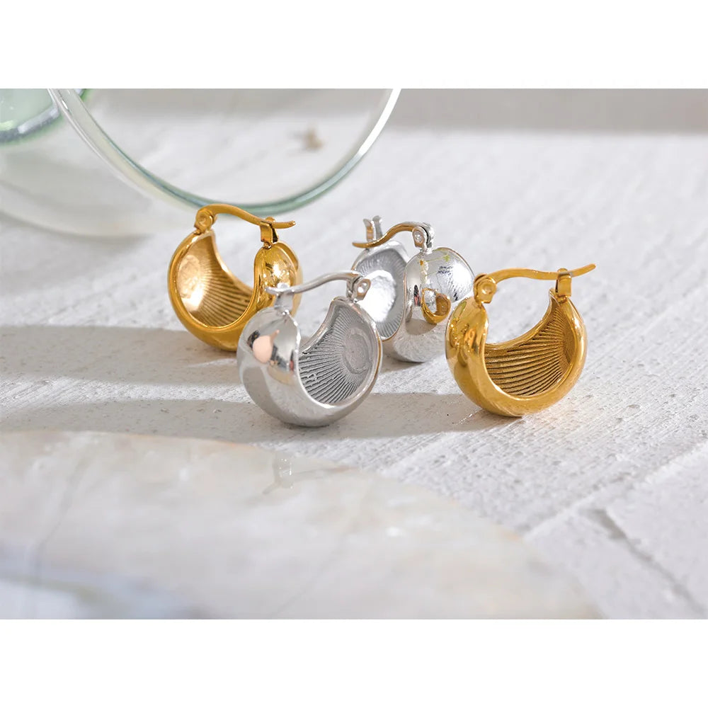 Chunky Geometric Gold Hoops