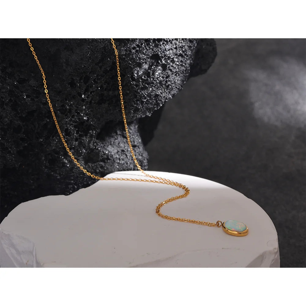 Minimalist Australian Stone Pendant Necklace