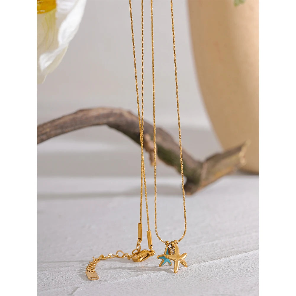 Summer Starfish Charm Necklace