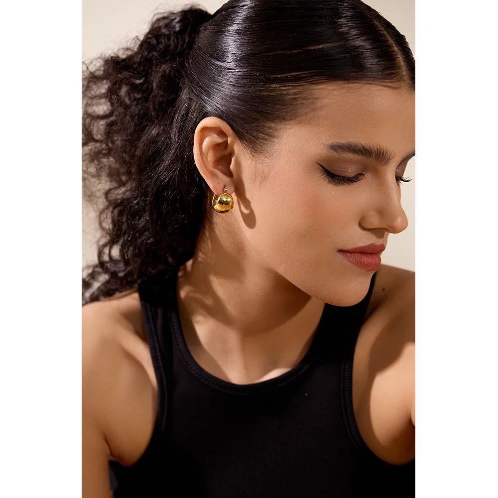 Chunky Geometric Gold Hoops