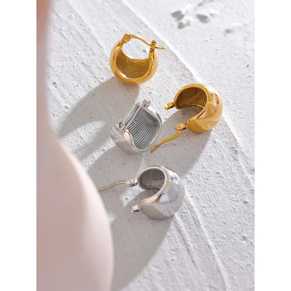 Chunky Geometric Gold Hoops